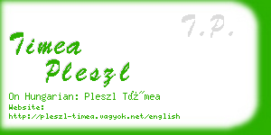 timea pleszl business card